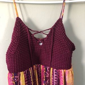 Xhilaration Crochet Top Maxi Dress